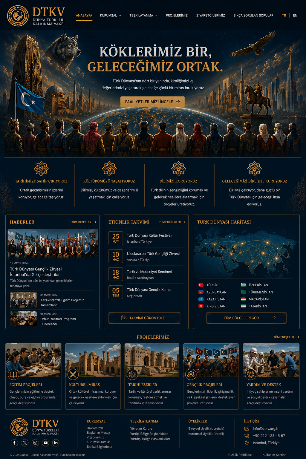 Dünya Türkleri Kalkınma Vakfı ana sayfası